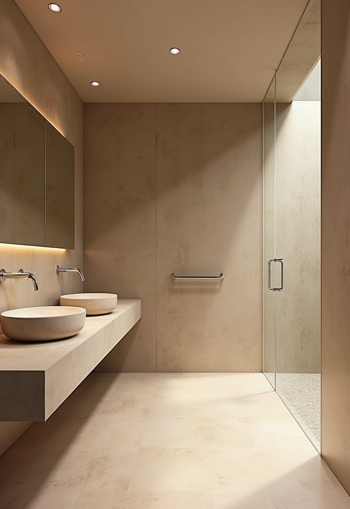 25 Beige Countertops Bathroom Ideas That Feel Warm and Elegant 11 25 Beige Countertops Bathroom Ideas That Feel Warm and Elegant - 10. Zen-Inspired Minimalism