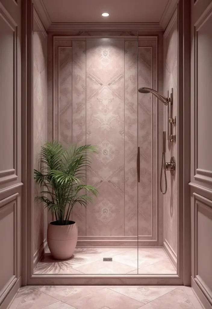 26 Mauve Bathroom Ideas That Add a Soft Romantic Touch 13 26 Mauve Bathroom Ideas That Add a Soft Romantic Touch - 12. Mauve Shower Tiles