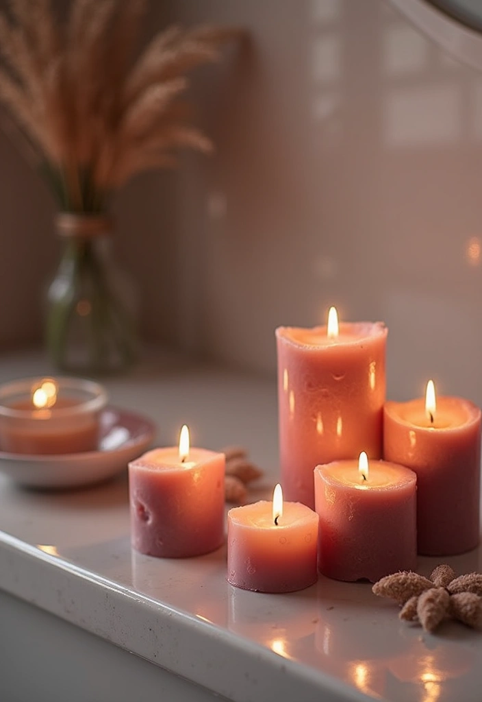 26 Mauve Bathroom Ideas That Add a Soft Romantic Touch 16 26 Mauve Bathroom Ideas That Add a Soft Romantic Touch - 15. Mauve Scented Candles