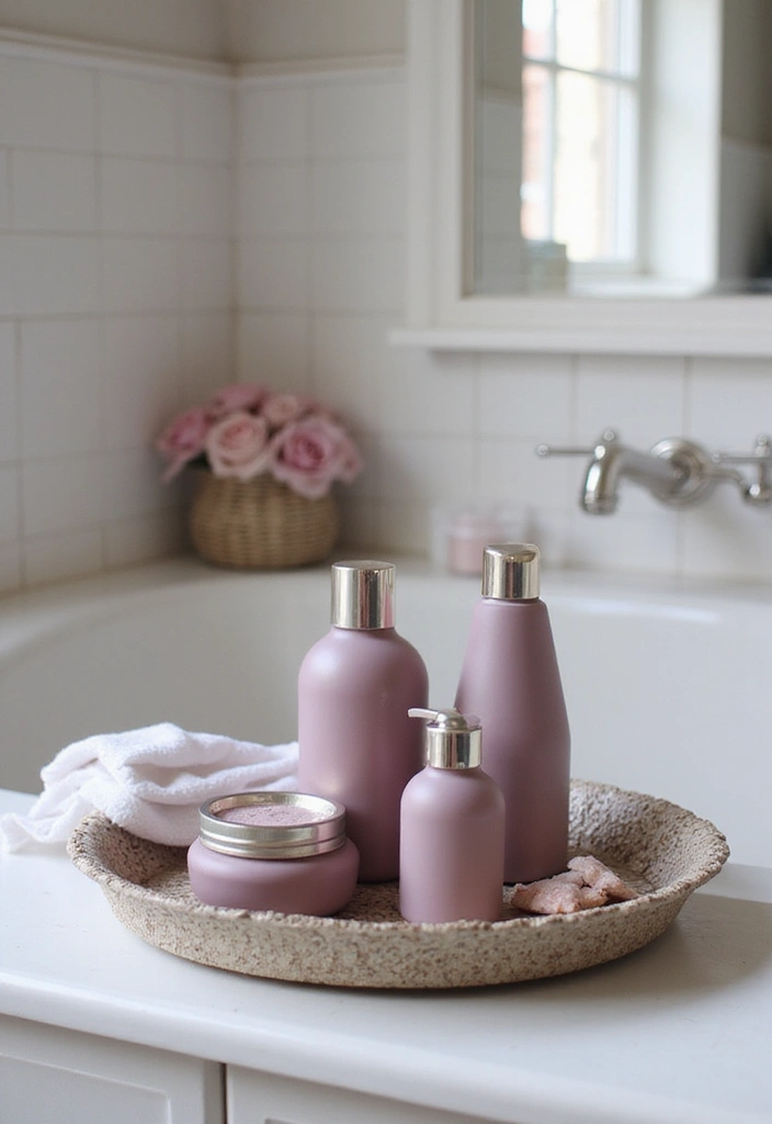 26 Mauve Bathroom Ideas That Add a Soft Romantic Touch 21 26 Mauve Bathroom Ideas That Add a Soft Romantic Touch - 20. Mauve Bath Products