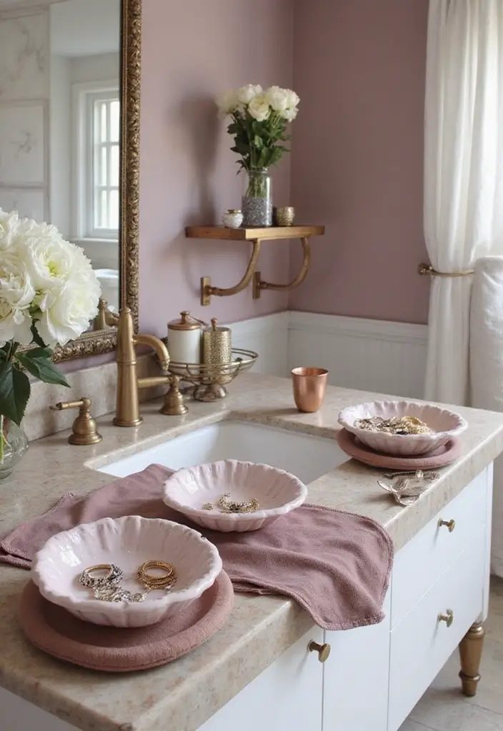 26 Mauve Bathroom Ideas That Add a Soft Romantic Touch 22 26 Mauve Bathroom Ideas That Add a Soft Romantic Touch - 21. Mauve Fashion Accessories
