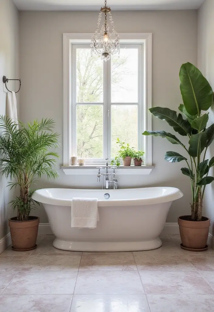 26 Mauve Bathroom Ideas That Add a Soft Romantic Touch 25 26 Mauve Bathroom Ideas That Add a Soft Romantic Touch - 24. Mauve Accent Plants