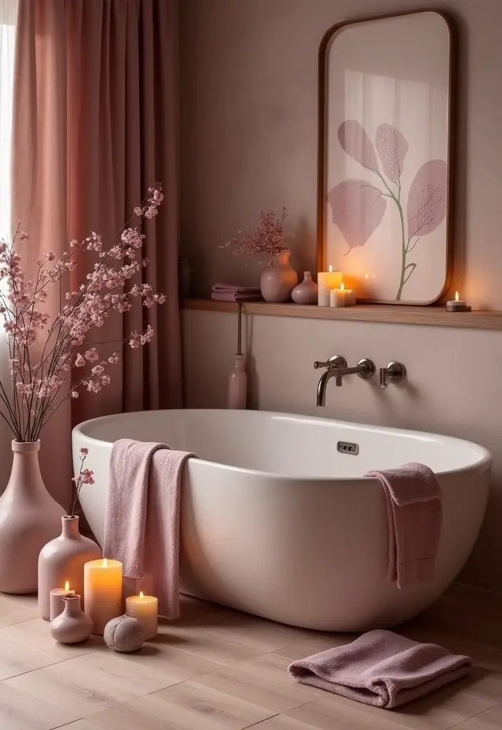 26 Mauve Bathroom Ideas That Add a Soft Romantic Touch 7 26 Mauve Bathroom Ideas That Add a Soft Romantic Touch - 6. Decorative Mauve Accessories