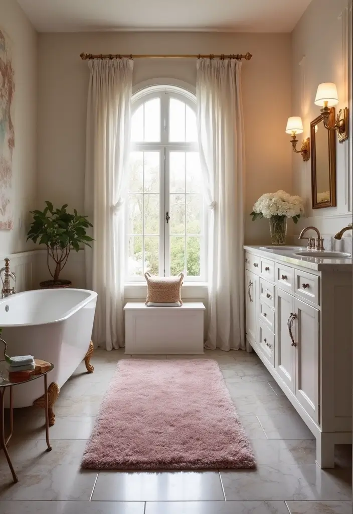 26 Mauve Bathroom Ideas That Add a Soft Romantic Touch 9 26 Mauve Bathroom Ideas That Add a Soft Romantic Touch - 8. Mauve Bathroom Rugs
