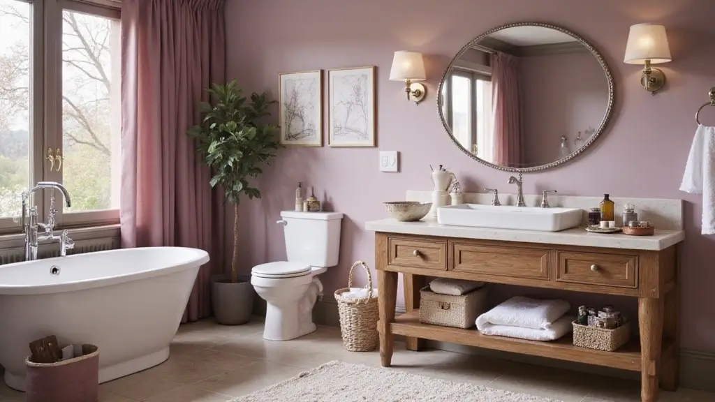 26 Mauve Bathroom Ideas That Add a Soft Romantic Touch 9 26 Mauve Bathroom Ideas That Add a Soft Romantic Touch