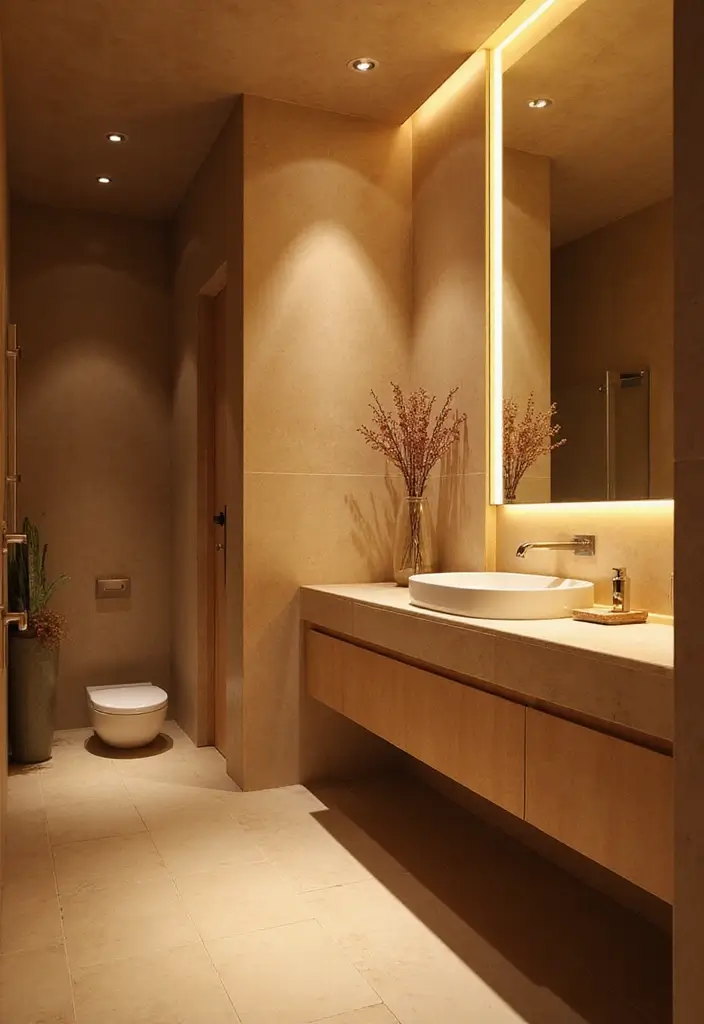 27 African Bathroom Decor Ideas With Cultural Beauty 11 27 African Bathroom Decor Ideas With Cultural Beauty - 10. Ambient Lighting