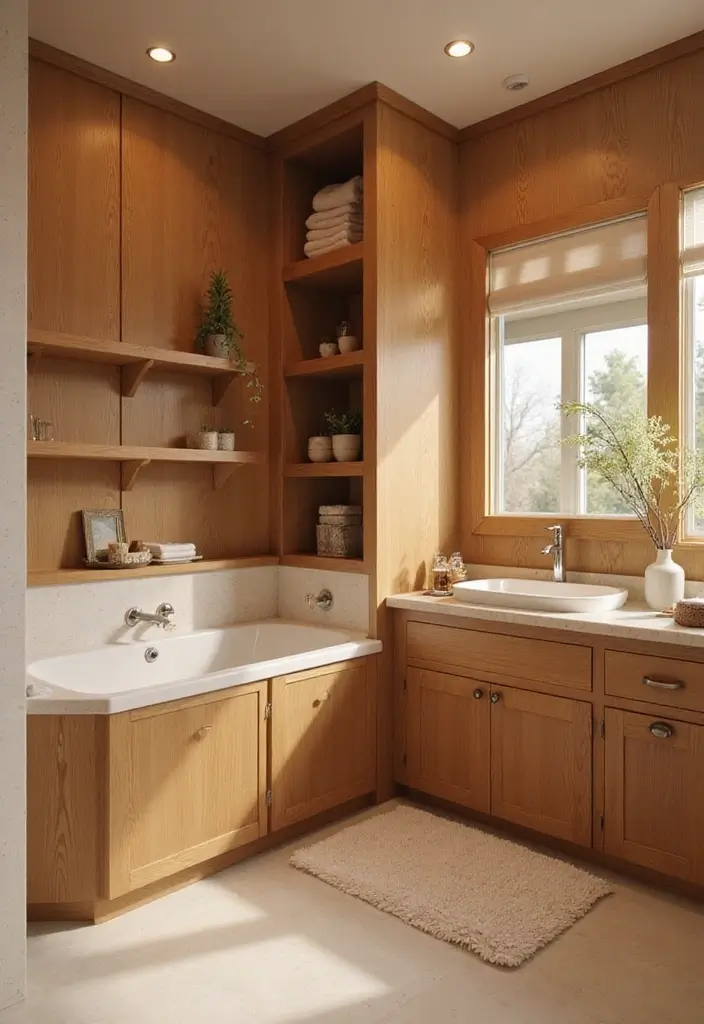 27 African Bathroom Decor Ideas With Cultural Beauty 20 27 African Bathroom Decor Ideas With Cultural Beauty - 19. Warm Wood Accents