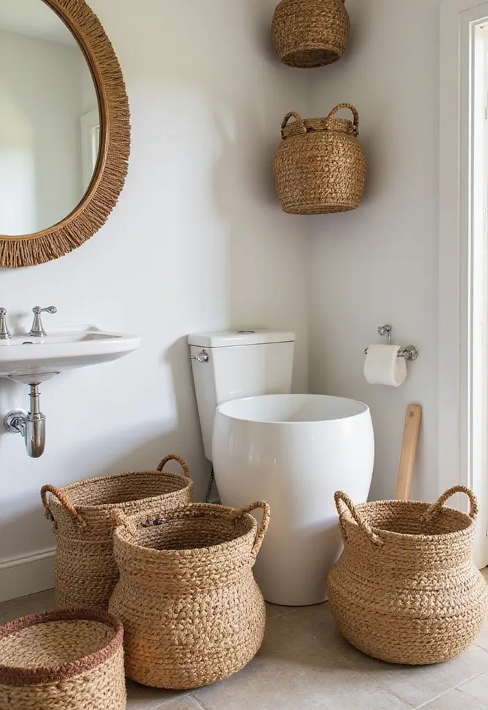 27 African Bathroom Decor Ideas With Cultural Beauty 3 27 African Bathroom Decor Ideas With Cultural Beauty - 2. Handwoven Baskets