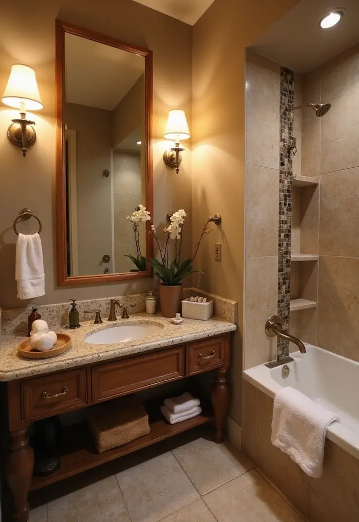 27 African Bathroom Decor Ideas With Cultural Beauty 25 27 African Bathroom Decor Ideas With Cultural Beauty - 24. Layered Lighting