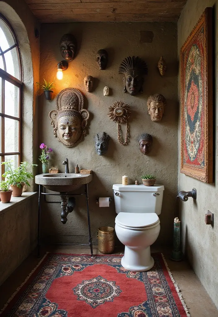 27 African Bathroom Decor Ideas With Cultural Beauty 4 27 African Bathroom Decor Ideas With Cultural Beauty - 3. Ethnic Artwork