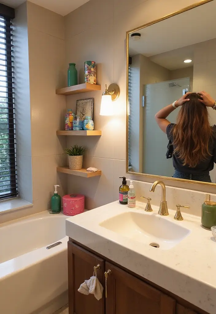 27 Bathroom Mirror Pictures Selfie Ideas for Perfect Lighting 3 27 Bathroom Mirror Pictures Selfie Ideas for Perfect Lighting - 2. Statement Accessories