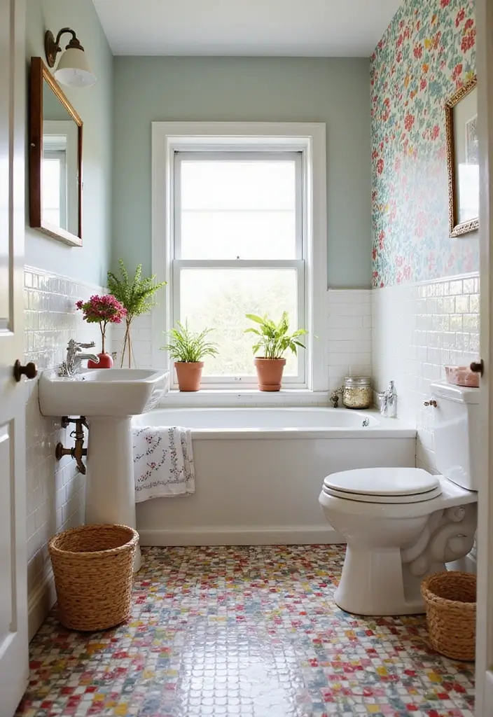 27 Half Bathroom Paint Ideas That Make a Big Impact 13 27 Half Bathroom Paint Ideas That Make a Big Impact - 12. Playful Patterns