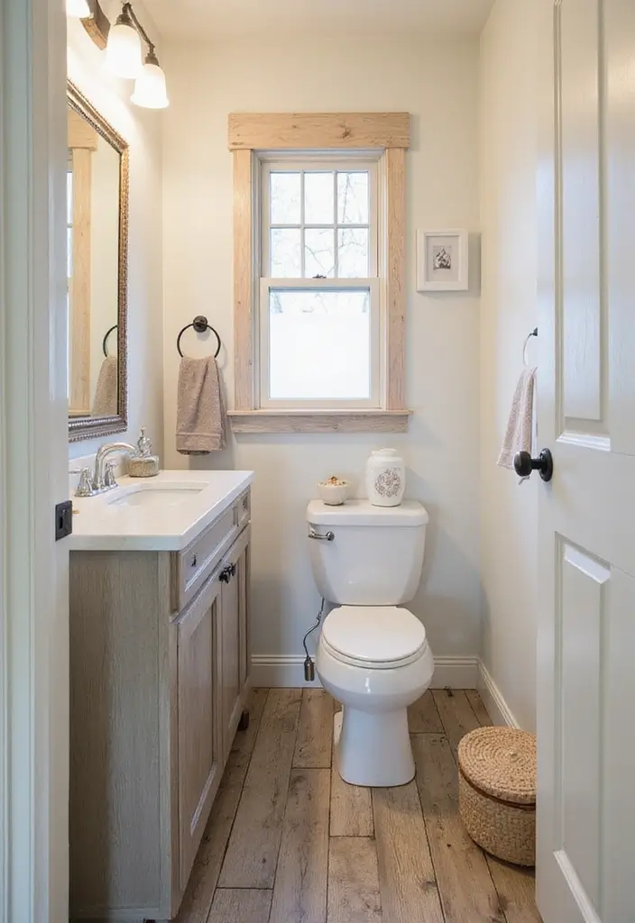 27 Half Bathroom Paint Ideas That Make a Big Impact 15 27 Half Bathroom Paint Ideas That Make a Big Impact - 14. Farmhouse Charm