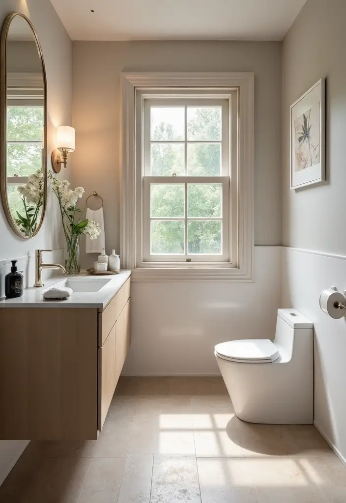 27 Half Bathroom Paint Ideas That Make a Big Impact 24 27 Half Bathroom Paint Ideas That Make a Big Impact - 23. Understated Elegance