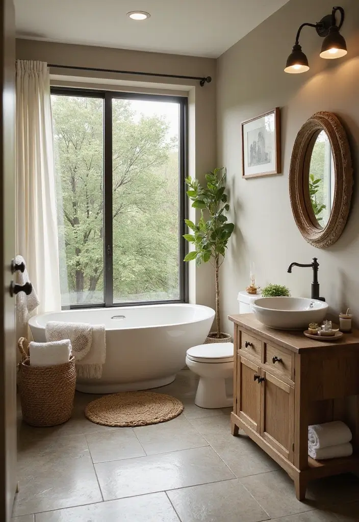 27 Half Bathroom Paint Ideas That Make a Big Impact 26 27 Half Bathroom Paint Ideas That Make a Big Impact - 25. Elemental Themes
