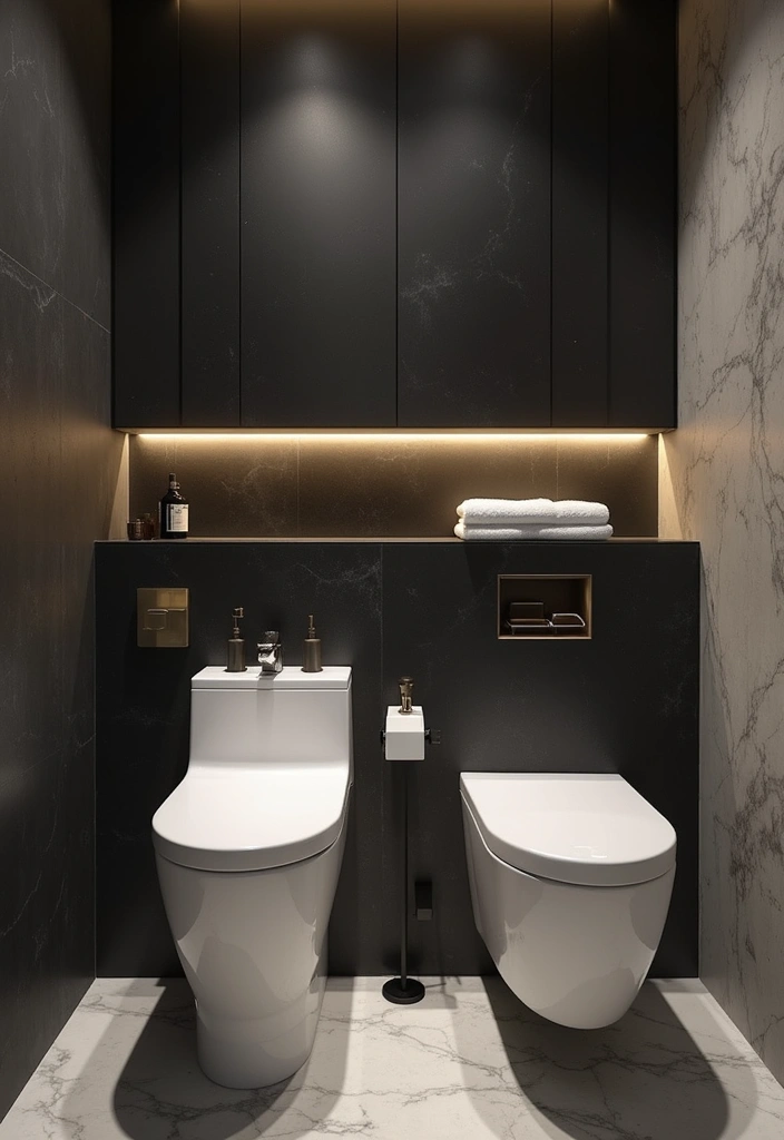 27 Half Bathroom Paint Ideas That Make a Big Impact 6 27 Half Bathroom Paint Ideas That Make a Big Impact - 5. Dark Charcoal