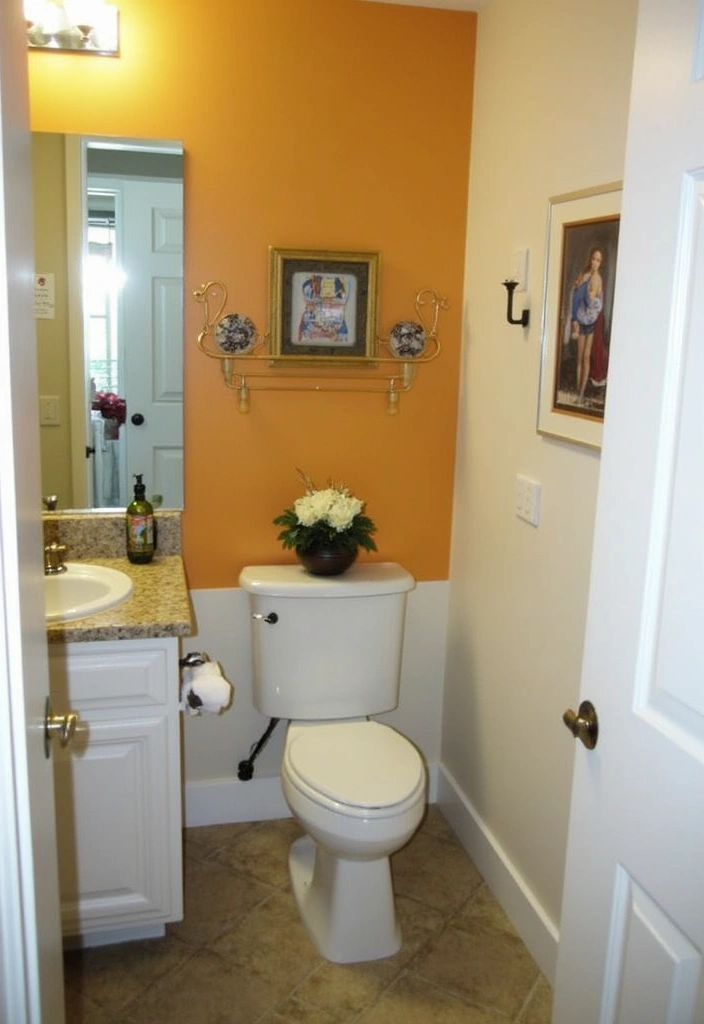 27 Half Bathroom Paint Ideas That Make a Big Impact 7 27 Half Bathroom Paint Ideas That Make a Big Impact - 6. Vibrant Accent Walls