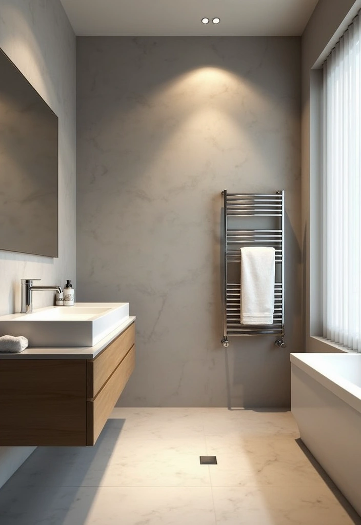 27 Light Bathroom Ideas That Feel Airy and Bright 15 27 Light Bathroom Ideas That Feel Airy and Bright - 14. Towel Warmers