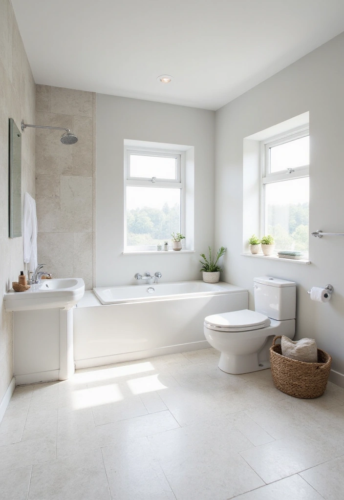 27 Light Bathroom Ideas That Feel Airy and Bright 18 27 Light Bathroom Ideas That Feel Airy and Bright - 17. Light-Colored Flooring