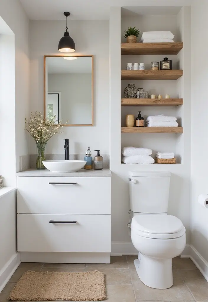 27 Light Bathroom Ideas That Feel Airy and Bright 19 27 Light Bathroom Ideas That Feel Airy and Bright - 18. Creative Storage Solutions