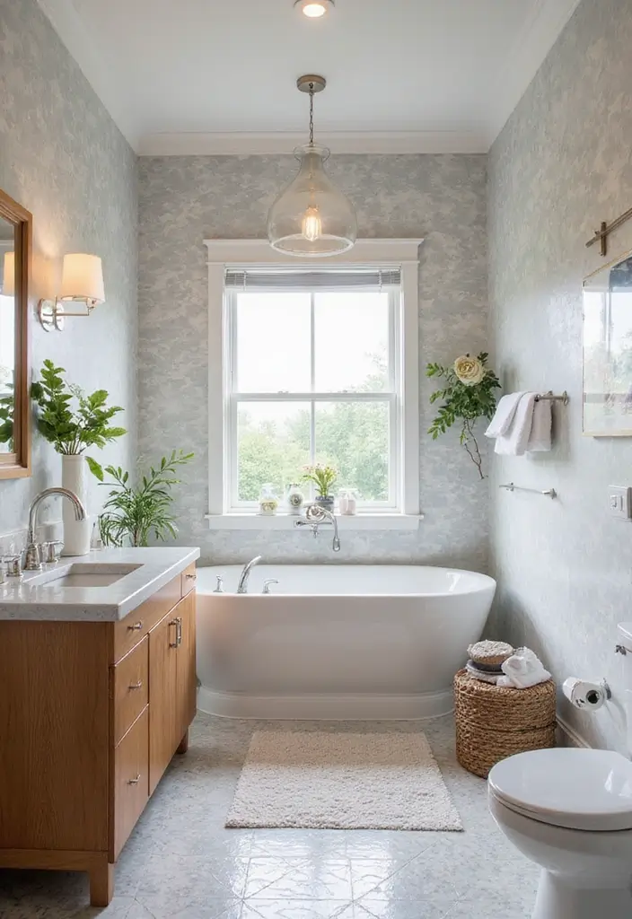 27 Light Bathroom Ideas That Feel Airy and Bright 25 27 Light Bathroom Ideas That Feel Airy and Bright - 24. Eclectic Decor