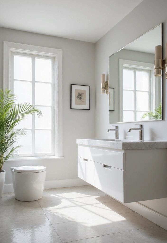 27 Light Bathroom Ideas That Feel Airy and Bright 5 27 Light Bathroom Ideas That Feel Airy and Bright - 4. Minimalist Fixtures