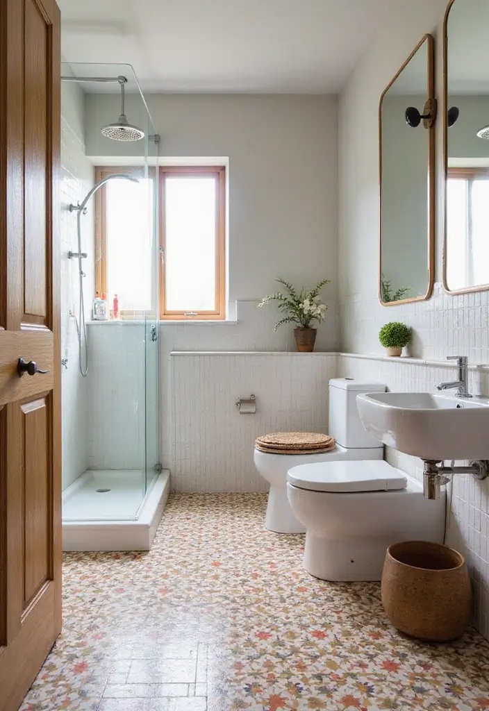 27 Light Bathroom Ideas That Feel Airy and Bright 6 27 Light Bathroom Ideas That Feel Airy and Bright - 5. Bright Tile Patterns