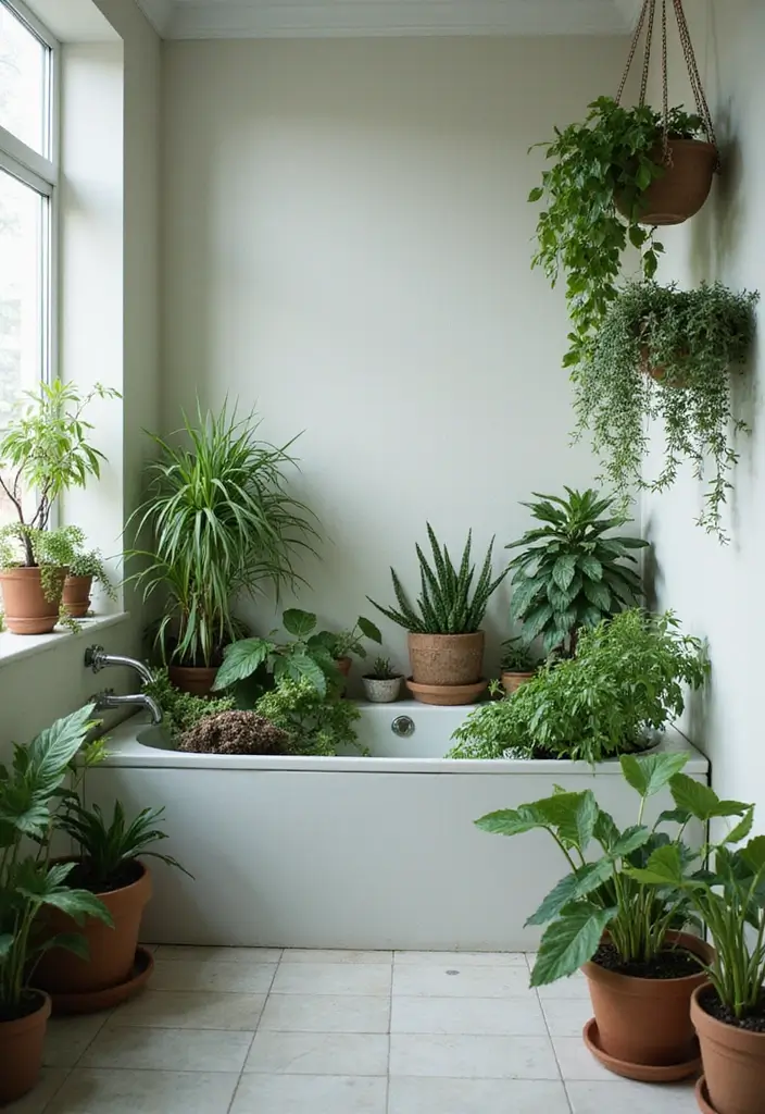 27 Light Bathroom Ideas That Feel Airy and Bright 7 27 Light Bathroom Ideas That Feel Airy and Bright - 6. Green Elements
