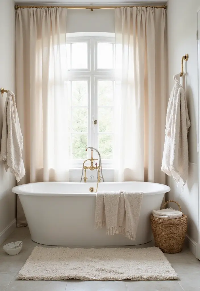 27 Light Bathroom Ideas That Feel Airy and Bright 8 27 Light Bathroom Ideas That Feel Airy and Bright - 7. Soft Textiles