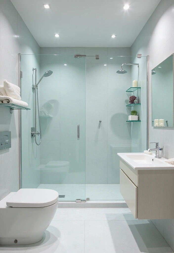 27 Light Bathroom Ideas That Feel Airy and Bright 9 27 Light Bathroom Ideas That Feel Airy and Bright - 8. Glass Accents