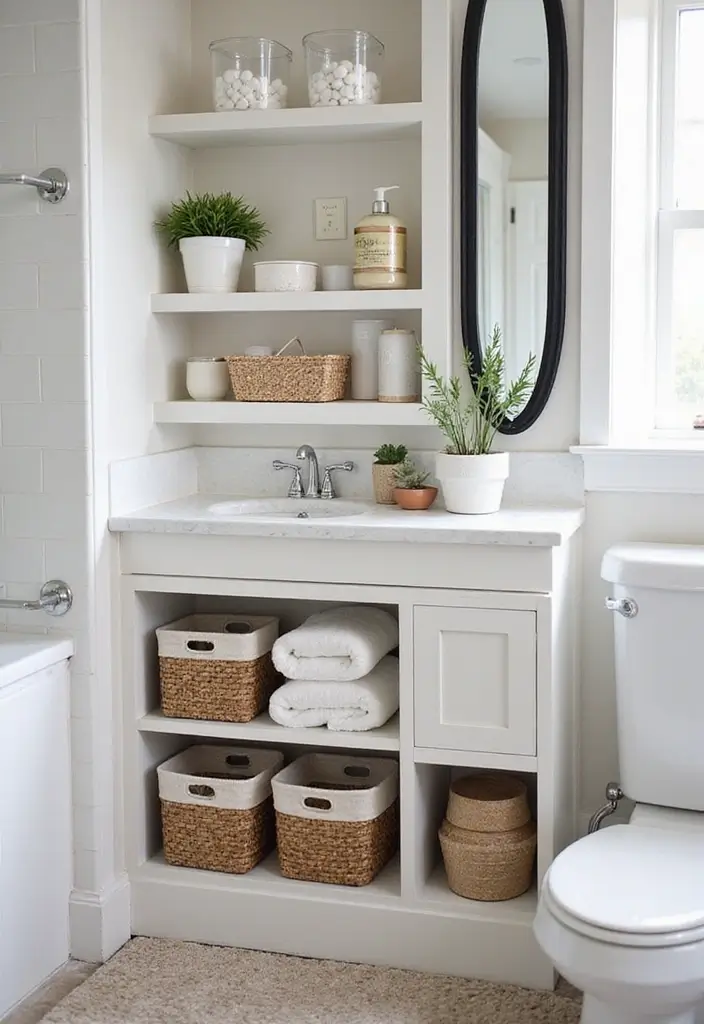 27 Moody Bathroom Decor Ideas With Spa Energy 13 27 Moody Bathroom Decor Ideas With Spa Energy - 12. Creative Storage Solutions