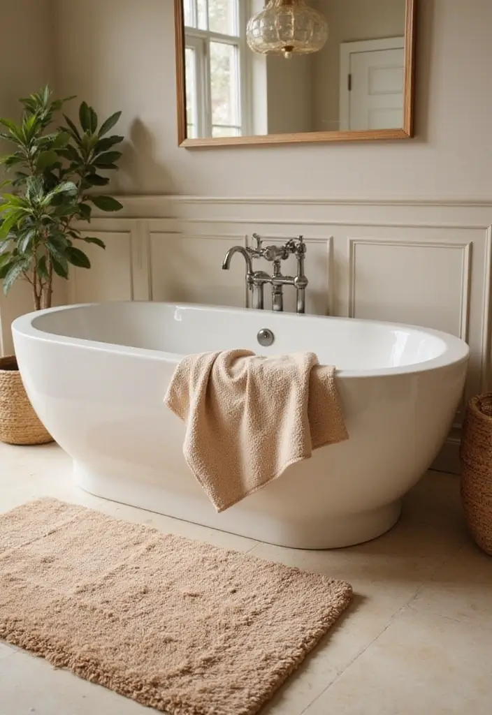 27 Moody Bathroom Decor Ideas With Spa Energy 21 27 Moody Bathroom Decor Ideas With Spa Energy - 20. Cozy Bath Mats