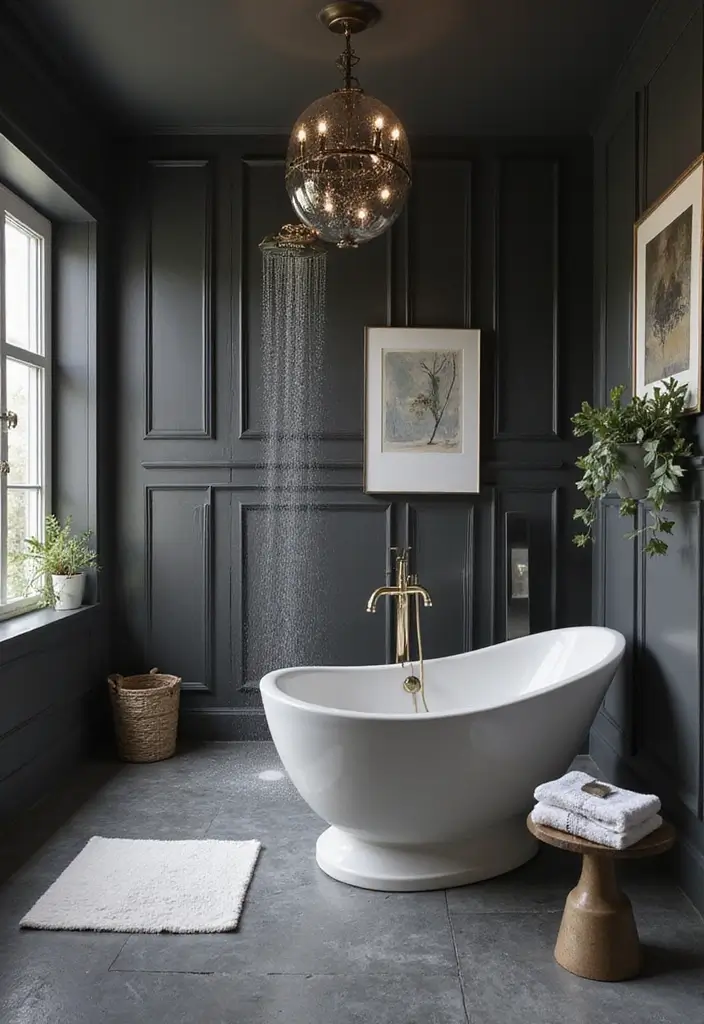 27 Moody Bathroom Decor Ideas With Spa Energy 26 27 Moody Bathroom Decor Ideas With Spa Energy - 25. Elegant Shower Accessories