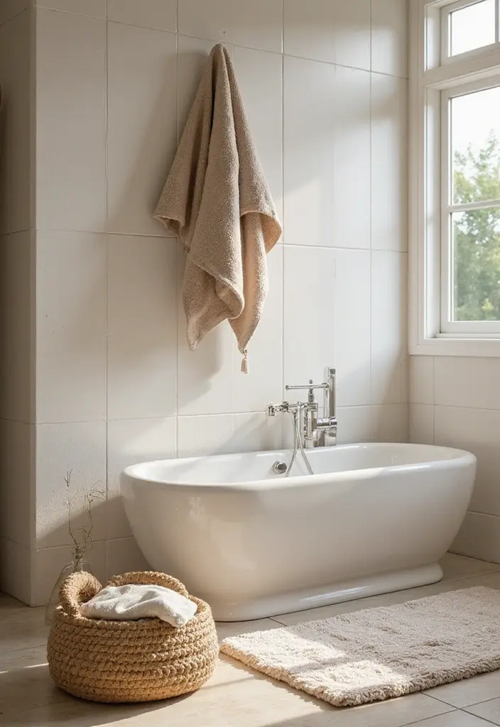 27 Moody Bathroom Decor Ideas With Spa Energy 7 27 Moody Bathroom Decor Ideas With Spa Energy - 6. Soft Textiles