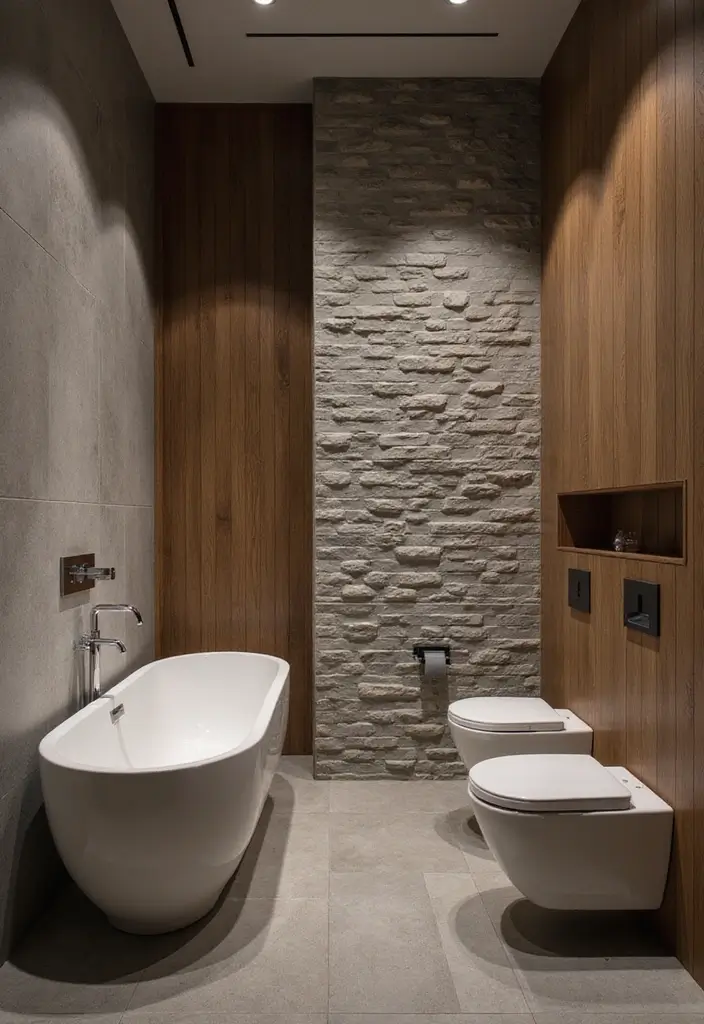 27 Moody Bathroom Decor Ideas With Spa Energy 10 27 Moody Bathroom Decor Ideas With Spa Energy - 9. Textured Walls