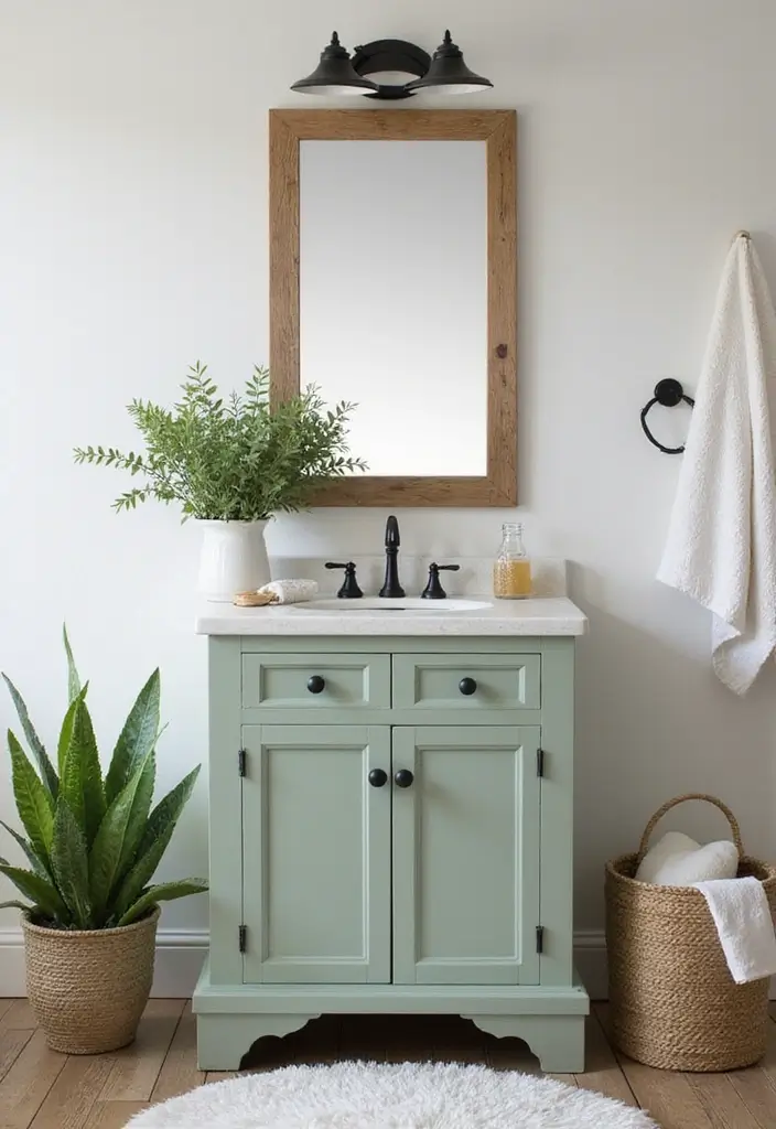 27 Painted Bathroom Vanity Colors That Instantly Refresh Your Space 2 27 Painted Bathroom Vanity Colors That Instantly Refresh Your Space - 1. Soft Sage Green