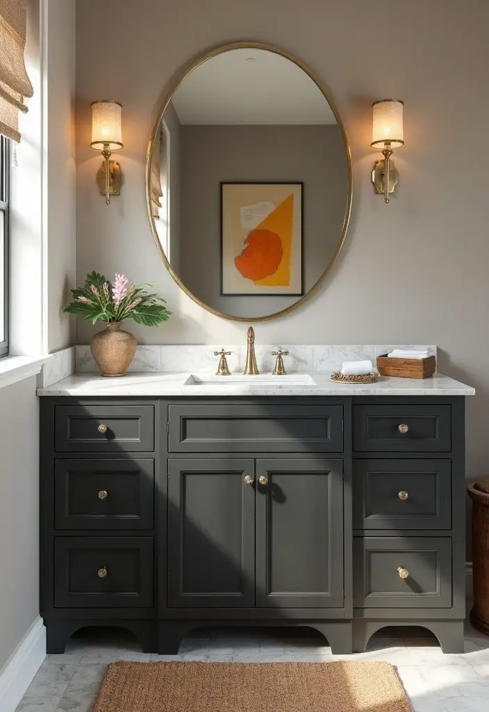 27 Painted Bathroom Vanity Colors That Instantly Refresh Your Space 14 27 Painted Bathroom Vanity Colors That Instantly Refresh Your Space - 13. Warm Charcoal