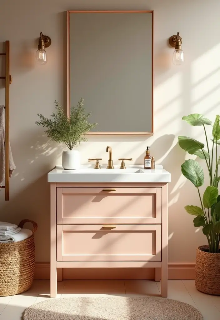 27 Painted Bathroom Vanity Colors That Instantly Refresh Your Space 15 27 Painted Bathroom Vanity Colors That Instantly Refresh Your Space - 14. Pale Peach