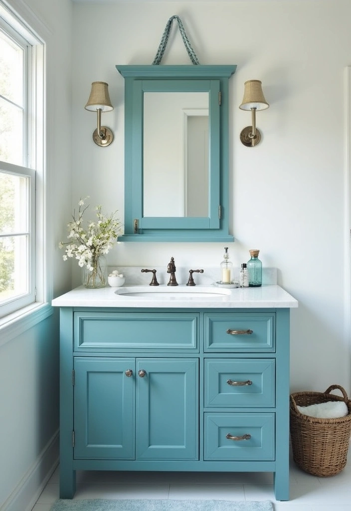 27 Painted Bathroom Vanity Colors That Instantly Refresh Your Space 16 27 Painted Bathroom Vanity Colors That Instantly Refresh Your Space - 15. Ocean Blue