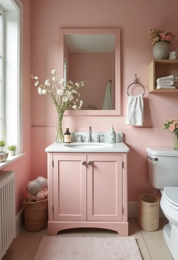 27 Painted Bathroom Vanity Colors That Instantly Refresh Your Space 18 27 Painted Bathroom Vanity Colors That Instantly Refresh Your Space - 17. Blush Pink