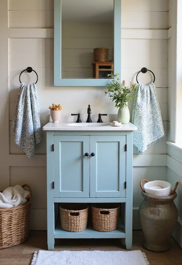 27 Painted Bathroom Vanity Colors That Instantly Refresh Your Space 3 27 Painted Bathroom Vanity Colors That Instantly Refresh Your Space - 2. Dusty Blue