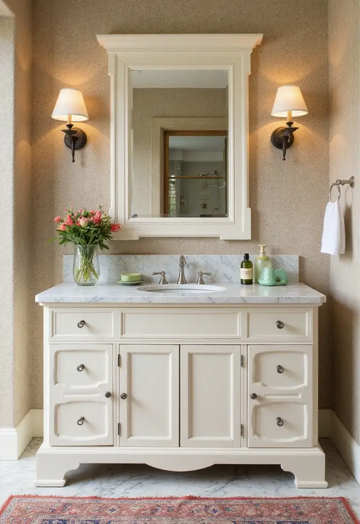 27 Painted Bathroom Vanity Colors That Instantly Refresh Your Space 28 27 Painted Bathroom Vanity Colors That Instantly Refresh Your Space - 27. Soft Ivory