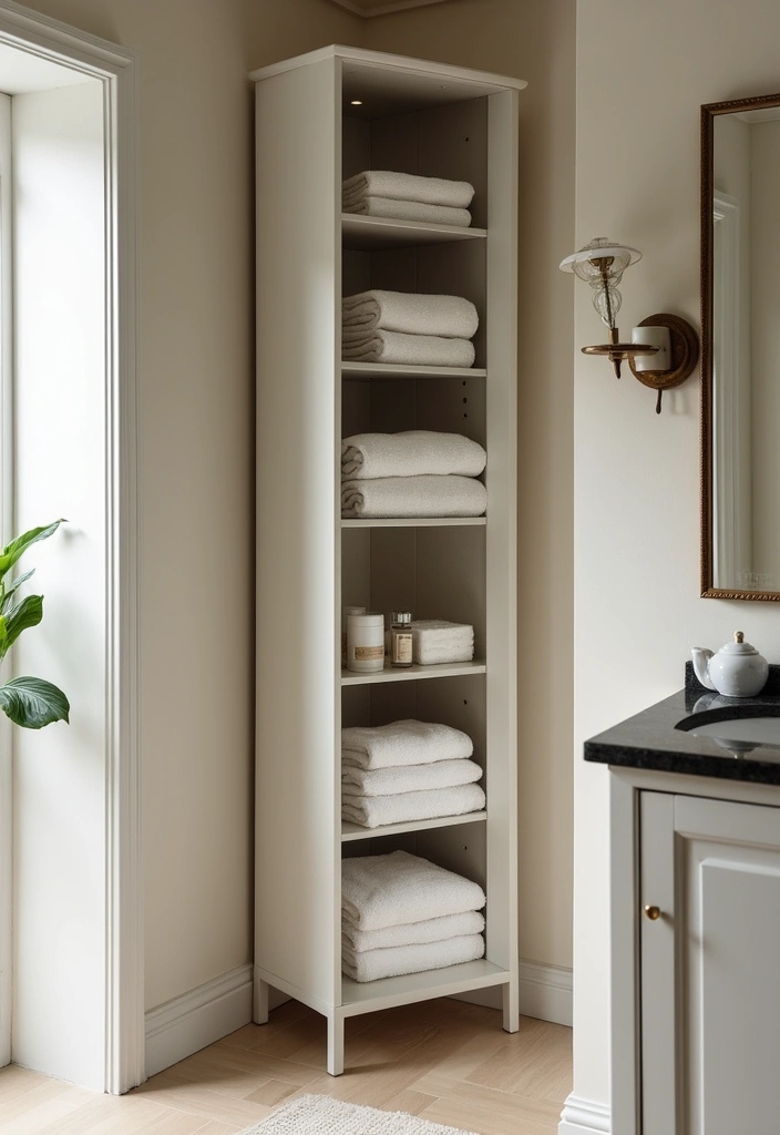 27 Small Bathroom Cabinet Ideas That Add Storage 2 27 Small Bathroom Cabinet Ideas That Add Storage - 1. Vertical Space Savers
