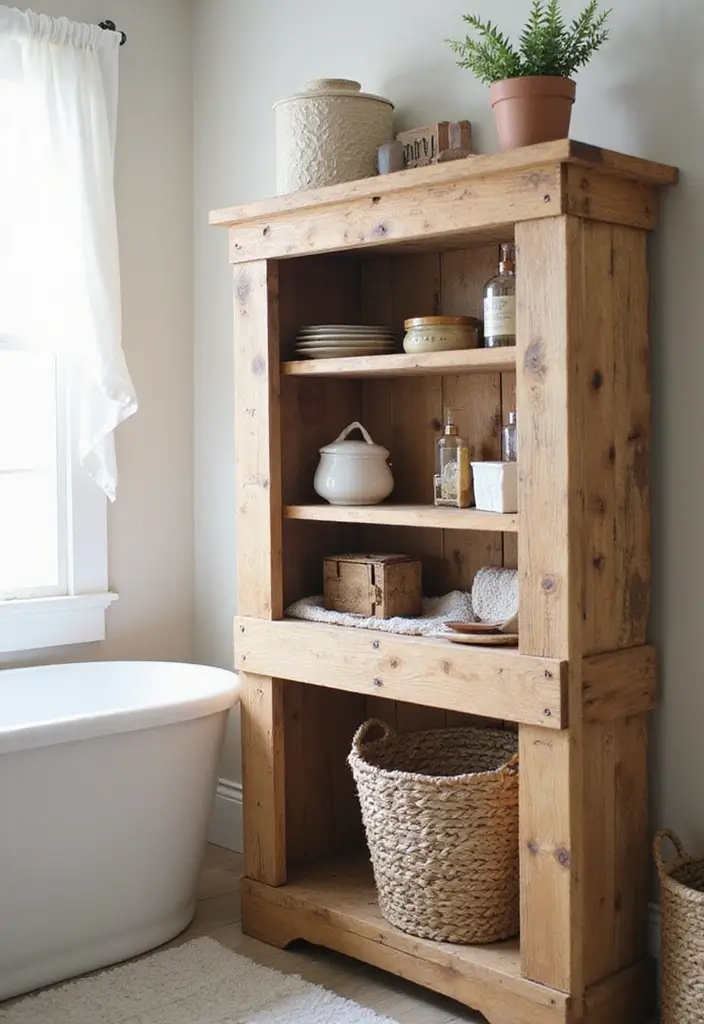 27 Small Bathroom Cabinet Ideas That Add Storage 21 27 Small Bathroom Cabinet Ideas That Add Storage - 20. DIY Pallet Cabinets