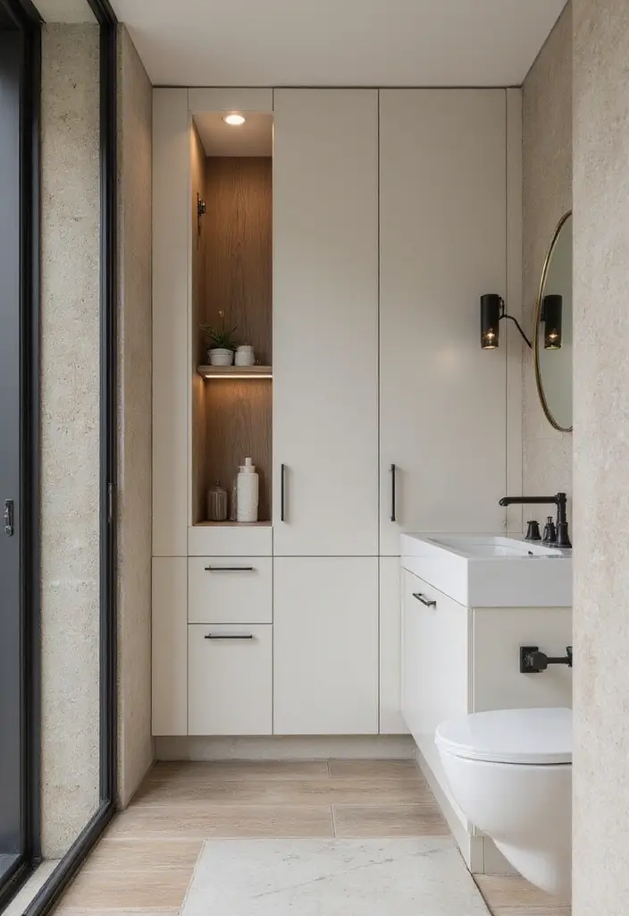 27 Small Bathroom Cabinet Ideas That Add Storage 22 27 Small Bathroom Cabinet Ideas That Add Storage - 21. Hidden Cabinets