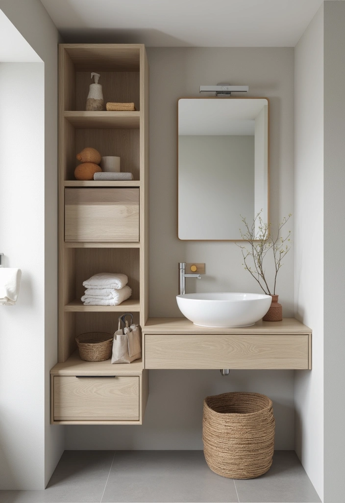 27 Small Bathroom Cabinet Ideas That Add Storage 23 27 Small Bathroom Cabinet Ideas That Add Storage - 22. Modular Storage Units