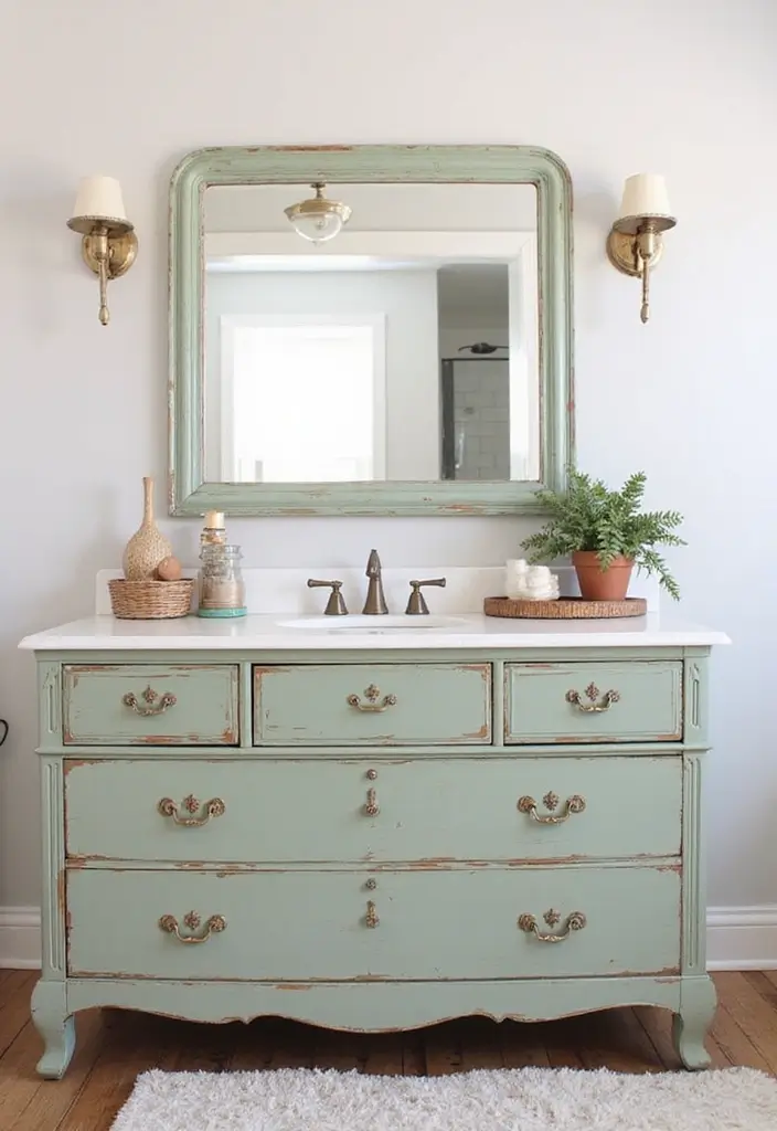27 Small Bathroom Cabinet Ideas That Add Storage 5 27 Small Bathroom Cabinet Ideas That Add Storage - 4. Repurposed Furniture