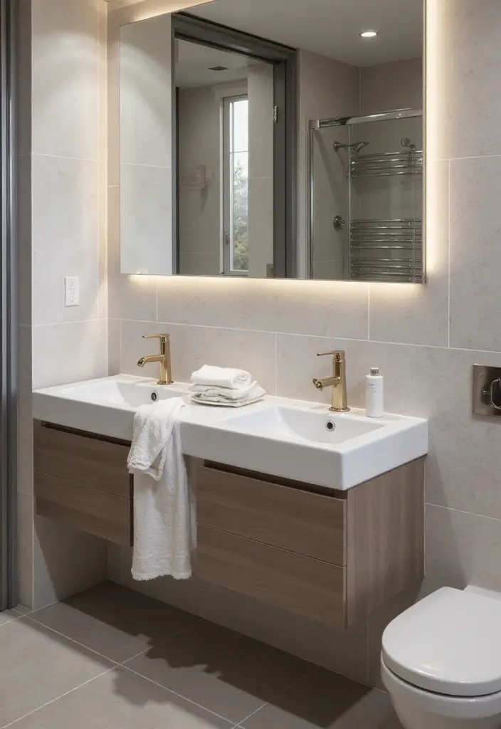27 Small Bathroom Sink Ideas That Save Space Stylishly 16 27 Small Bathroom Sink Ideas That Save Space Stylishly - 15. Dual Sink Setups
