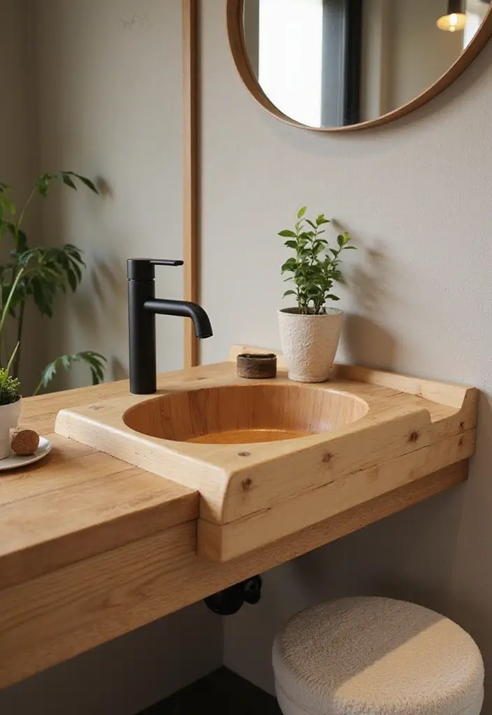 27 Small Bathroom Sink Ideas That Save Space Stylishly 23 27 Small Bathroom Sink Ideas That Save Space Stylishly - 22. Bamboo Sinks