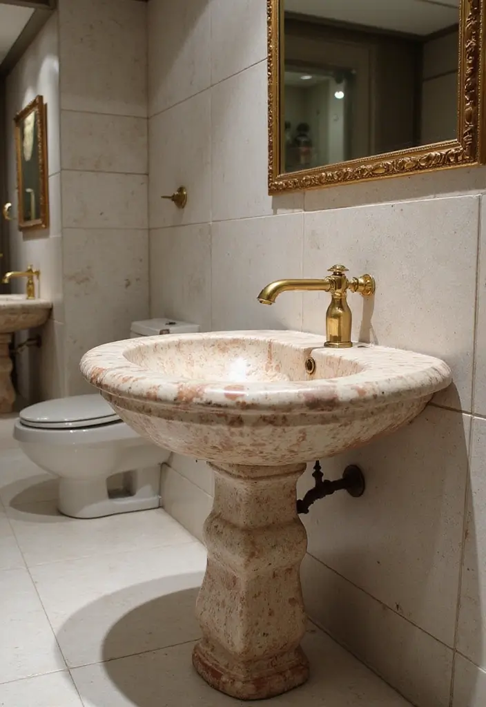 27 Small Bathroom Sink Ideas That Save Space Stylishly 28 27 Small Bathroom Sink Ideas That Save Space Stylishly - 27. Artistic Sink Designs
